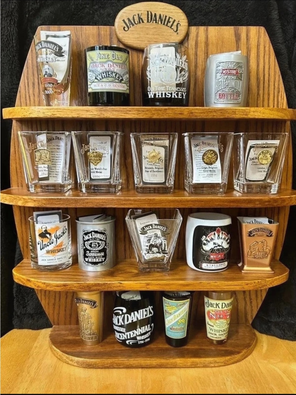 Vintage Legends of Jack Daniels 18-Shot Glass Collection